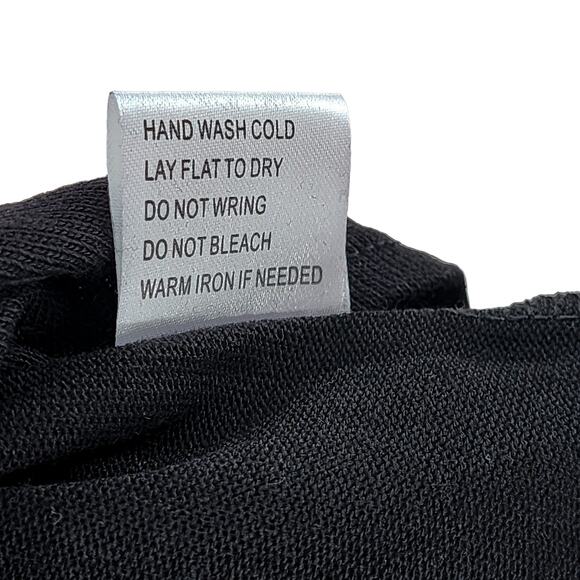 Belldini Women's Tunic Sweater Cowl Neck Top Black Turtleneck Grommet Medium - Picture 8 of 9